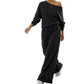 ✨ One Set, Effortless Style | Women's Off-Shoulder Top & Wide-Leg Pants Set ⚡ Free Shipping