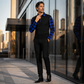 💥 Bold Contrast, Easy Layers | Men's Plaid-Panel Half-Zip Long-Sleeve Shirt