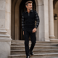 💥 Bold Contrast, Easy Layers | Men's Plaid-Panel Half-Zip Long-Sleeve Shirt