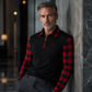 💥 Bold Contrast, Easy Layers | Men's Plaid-Panel Half-Zip Long-Sleeve Shirt