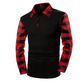 💥 Bold Contrast, Easy Layers | Men's Plaid-Panel Half-Zip Long-Sleeve Shirt