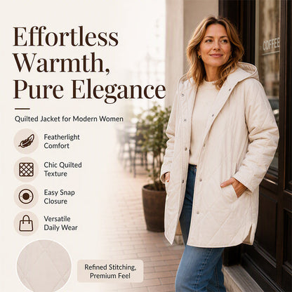 ❄️ Quilted Warmth, Easy Coverage | Women's Diamond-Quilted Hooded Coat