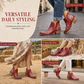 🤠 Western Charm | Women's V-Cut Embroidered Block-Heel Ankle Boots ⚡ Free Shipping