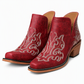 🤠 Western Charm | Women's V-Cut Embroidered Block-Heel Ankle Boots ⚡ Free Shipping