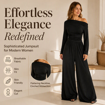 ✨ One-Piece Elegance | Women's Off-Shoulder Wide-Leg Jumpsuit ⚡ Free Shipping