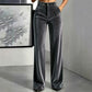 ✨ Elevated Comfort | Women's High-Waisted Velvet Wide-Leg Pants