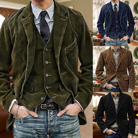 ❄️ Winter-Ready Style | Men's Fleece-Lined Corduroy Blazer ⚡ Free Shipping