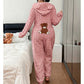 🐻 Cozy With a Playful Twist | Women's Bear-Embroidered Hooded One-Piece Loungewear ⚡ Free Shipping