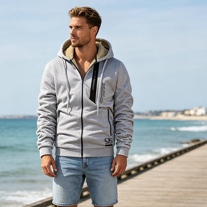 ❄️ Built for Cold Days | Men's Thick Plush-Lined Hooded Jacket ⚡ Free Shipping