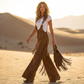 🤠 Western Statement Style | Women's Suede-Look Fringe Wide-Leg Overalls