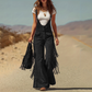 🤠 Western Statement Style | Women's Suede-Look Fringe Wide-Leg Overalls
