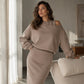 ✨ One Set, Two Easy Looks | Women's Slanted-Shoulder Sweatshirt & Sleeveless Dress Set