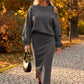✨ One Set, Two Easy Looks | Women's Slanted-Shoulder Sweatshirt & Sleeveless Dress Set