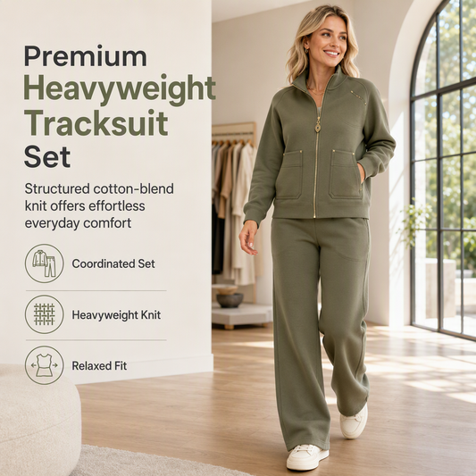 ✨ Premium Comfort | Women's Heavyweight Zip-Up Tracksuit Set ⚡ Free Shipping