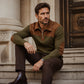 🧶 Textured Comfort | Men's Quarter-Zip Corduroy Knit Sweater