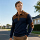 🧶 Textured Comfort | Men's Quarter-Zip Corduroy Knit Sweater