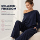 ✈️ Travel-Ready Comfort | Women's Contrast-Piping Sweatshirt & Wide-Leg Pants Set ⚡ Free Shipping