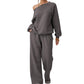 ✈️ Travel-Ready Comfort | Women's Contrast-Piping Sweatshirt & Wide-Leg Pants Set ⚡ Free Shipping