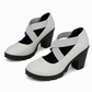 👠 Stable Steps, Retro Charm | Women's Crisscross Platform Mary Jane Heels