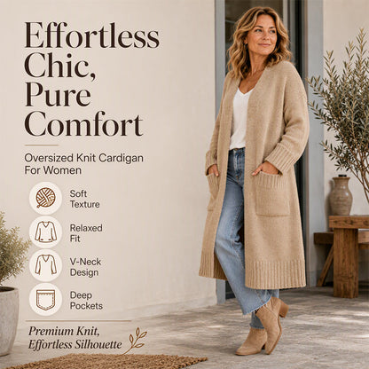 🧶 Cozy Coverage, Easy Layers | Women's Open-Front Long Knit Cardigan ⚡ Free Shipping
