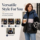 🧥 Patchwork Style, Cozy Coverage | Women's Hooded Puffer Jacket ⚡ Free Shipping