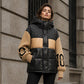🧥 Patchwork Style, Cozy Coverage | Women's Hooded Puffer Jacket ⚡ Free Shipping