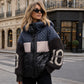 🧥 Patchwork Style, Cozy Coverage | Women's Hooded Puffer Jacket ⚡ Free Shipping