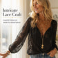 🌸 Bohemian Lace Detail | Women's V-Neck Hollow-Out Long-Sleeve Top