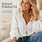 🌸 Bohemian Lace Detail | Women's V-Neck Hollow-Out Long-Sleeve Top