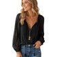 🌸 Bohemian Lace Detail | Women's V-Neck Hollow-Out Long-Sleeve Top