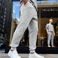 👖 Textured Comfort | Men's Geometric Relaxed-Fit Jogger Sweatpants