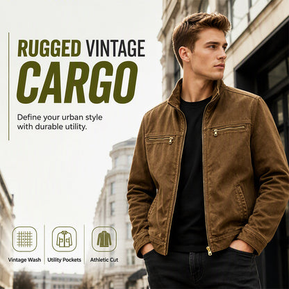 💪 Built Tough for Every Day | Men's Vintage-Wash Cargo Jacket ⚡ Free Shipping