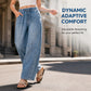 👖 Pull On & Go | Women's Elastic-Waist Relaxed Wide-Leg Jeans