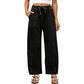 👖 Pull On & Go | Women's Elastic-Waist Relaxed Wide-Leg Jeans