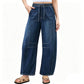 👖 Pull On & Go | Women's Elastic-Waist Relaxed Wide-Leg Jeans