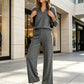✨ One Set, More Ways to Wear | Women's V-Neck Top & Wide-Leg Pants 2-Piece Set