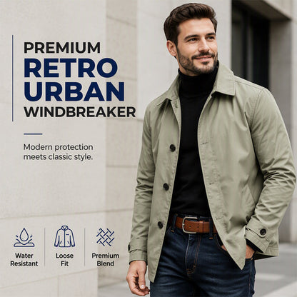 🌧️ Waterproof Coverage, Sharp Urban Style | Men's Mid-Length Trench Coat