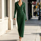 🧶 Cozy Coverage, Easy Style | Women's Ribbed Knit Hooded Maxi Dress