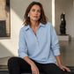 🧶 Textured Comfort | Women's Waffle-Knit Collared Long-Sleeve Top