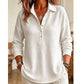 🧶 Textured Comfort | Women's Waffle-Knit Collared Long-Sleeve Top