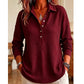 🧶 Textured Comfort | Women's Waffle-Knit Collared Long-Sleeve Top