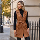 ✨ Sleek Layers, Modern Edge | Women's PU Leather Longline Vest Jacket
