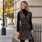 ✨ Sleek Layers, Modern Edge | Women's PU Leather Longline Vest Jacket