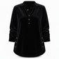 ✨ Velvet Drape, Easy Comfort | Women's Button V-Neck Side-Split Top