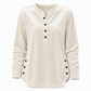 ✨ Velvet Drape, Easy Comfort | Women's Button V-Neck Side-Split Top