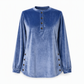 ✨ Velvet Drape, Easy Comfort | Women's Button V-Neck Side-Split Top