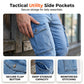 👖 More Pockets, More Flexibility | Men's Stretch Cargo Jeans with Ankle Zippers