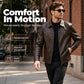 🧥 Refined Urban Style | Men's Smooth-Finish Leather-Look Jacket