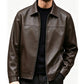 🧥 Refined Urban Style | Men's Smooth-Finish Leather-Look Jacket