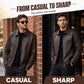 🧥 Refined Urban Style | Men's Smooth-Finish Leather-Look Jacket